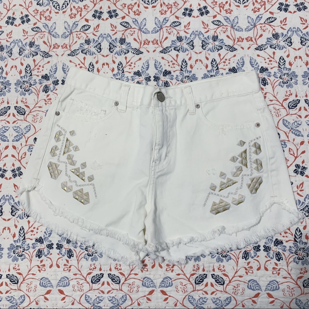 White Free People Denim Shorts